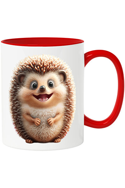 StoryGift Romania Cana cu Portret Arici Dragut, Fericit, Zambaret, Maroniu, I...