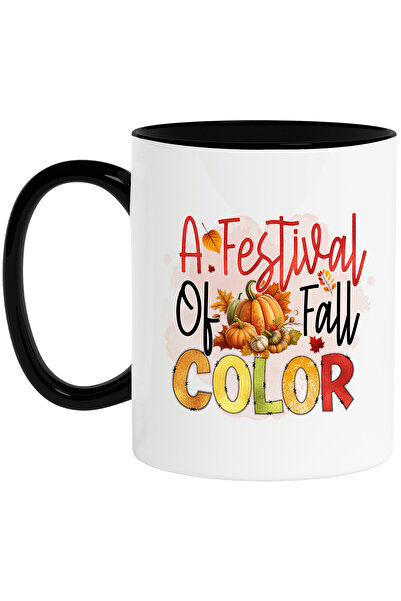 StoryGift Romania Cana cu mesajul "A festival of fall color", toamna, ilustra...