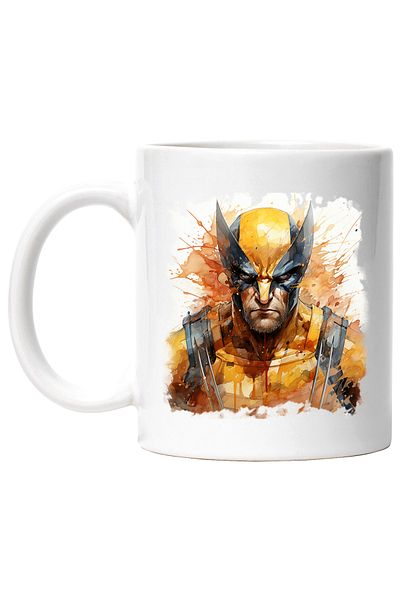 StoryGift Romania Cana Cu Wolverine, X-Men, Marvel, Supererou, Costum, Logan, Multicolor 330 ml, C, Cu Maner Alb