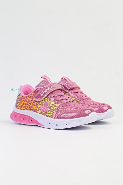 Benetton حذاء مشي برباط للأطفال باللون الفوشيا