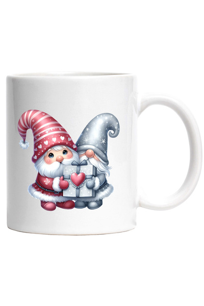 StoryGift Romania Cana cu 2 pitici care tin un cadou | ilustratie | caciuli |...