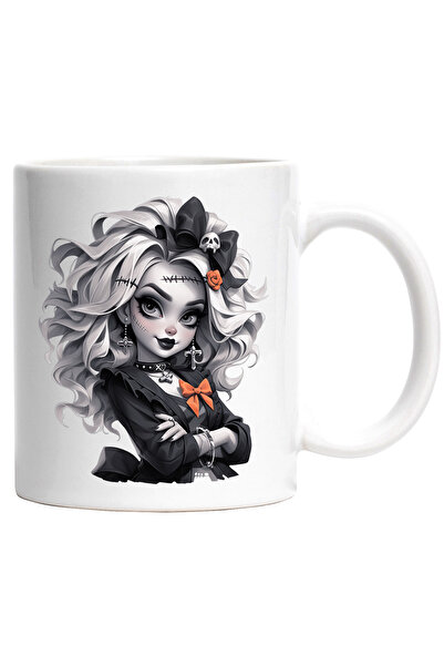 StoryGift Romania Cana cu o fata goth | ilustratie | draguta | alb & negru | ...