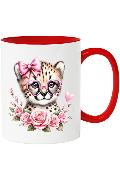 StoryGift Romania Cana cu o femela ghepard micuta | ilustratie | trandafiri |...