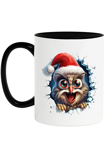 StoryGift Romania Cana cu o bufnita care poarta o caciula de Craciun | ilustr...