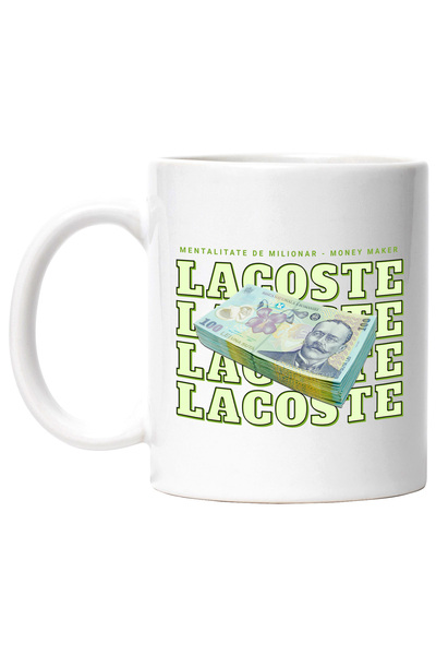 StoryGift Romania Cana _Lacoste_ - 100 Lei Romanesti, 330ml, Ceramic cu Maner...