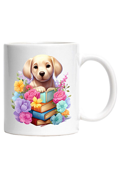 StoryGift Romania Cana cu un catel care are multe carti in fata | ilustratie ...