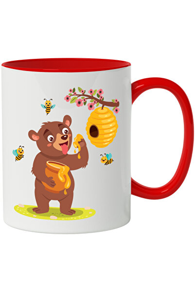 StoryGift Romania Cana Cu Urs, Stup, Creaga, Albine, Flori, Borcan, Miere, Fr...