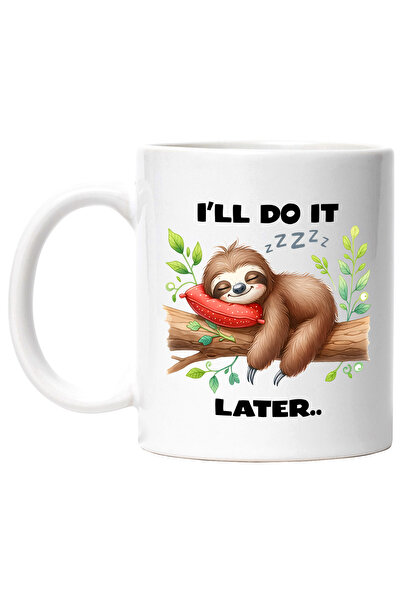 StoryGift Romania Cana cu animalul sloth/lenes dormind cu mesajul "I'll do it...