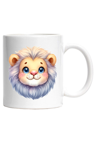 StoryGift Romania Cana cu un leu vesel | micut | coama alba | regele animalel...