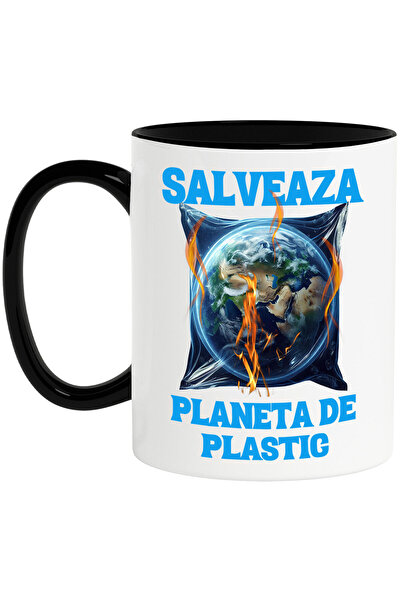 StoryGift Romania Cana cu Pamant Terra In Punga Plastic Flacari, Poluare fara...