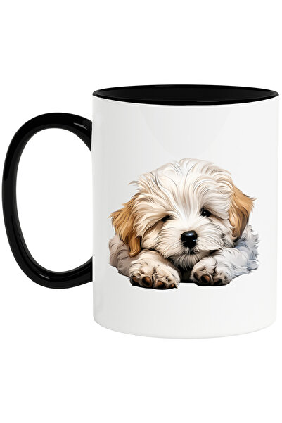 StoryGift Romania Cana cu un catelus alb somnoros | ilustratie | fara vlaga s...