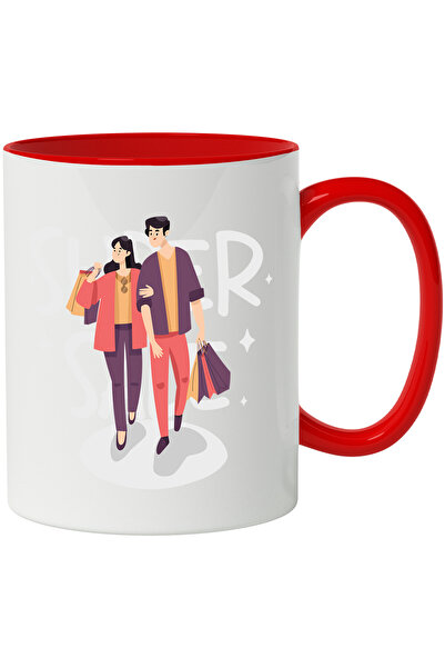StoryGift Romania Mug With Message In English Super Sale, Discounts, Shopping, Couple, Bags, Multic, With Red Handle