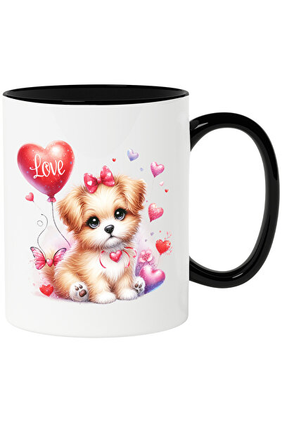 StoryGift Romania Cana cu o catelusa cu funda in cap si cu zgarda in forma de...