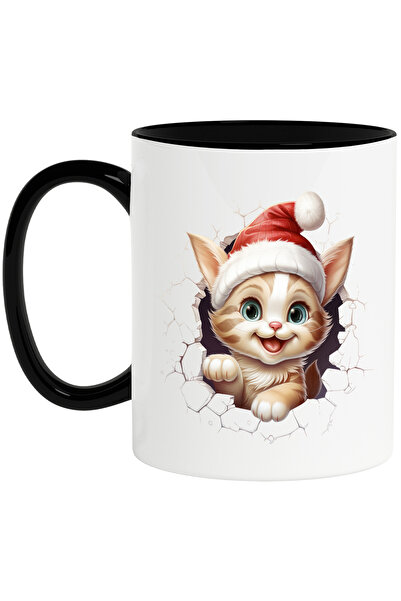 StoryGift Romania Cana cu o pisicuta care scoate capul printr-un perete distr...