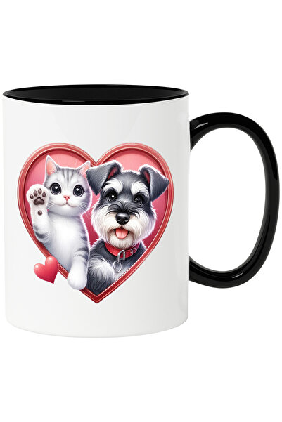 StoryGift Romania Cana cu o pisicuta care face cu mana si un catel blanos | i...