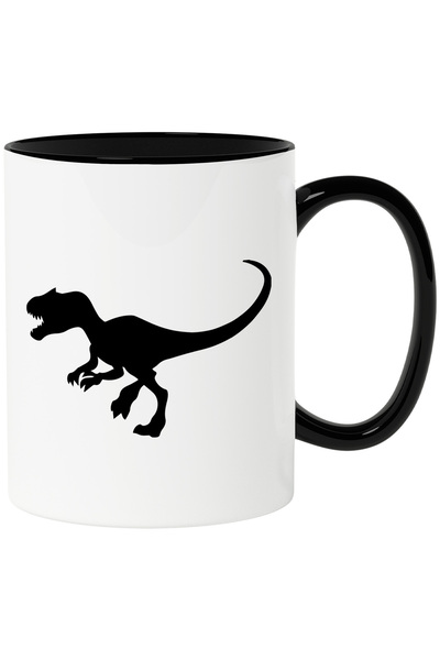 StoryGift Romania Cana cu un dinozaur T-Rex - feroce cu Maner Negru, Cu Maner...
