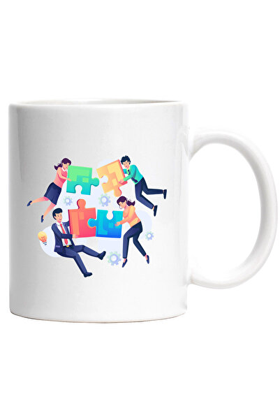 StoryGift Romania Cana Cu Puzzle, Piese, Business, Multicolor 330 ml, Ceramic...