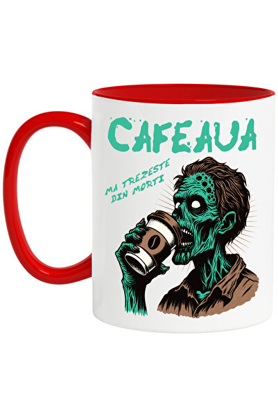 StoryGift Romania Cana cu Zombie Hallowen, Infricosator Cafea Text Ma Trezest...