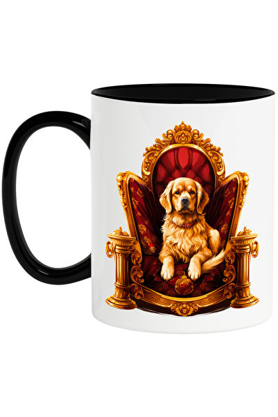 StoryGift Romania Cana cu un caine roial care sta pe scaun, instarit, ilustra...