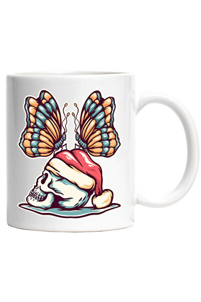 StoryGift Romania Cana Cu Fluturi, Craniu, Fes Craciun, Iarna, Multicolor 330...