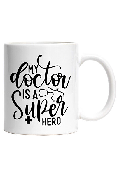 StoryGift Romania Cana cu textul "Doctorul meu e un supererou" cu Maner Alb, ...