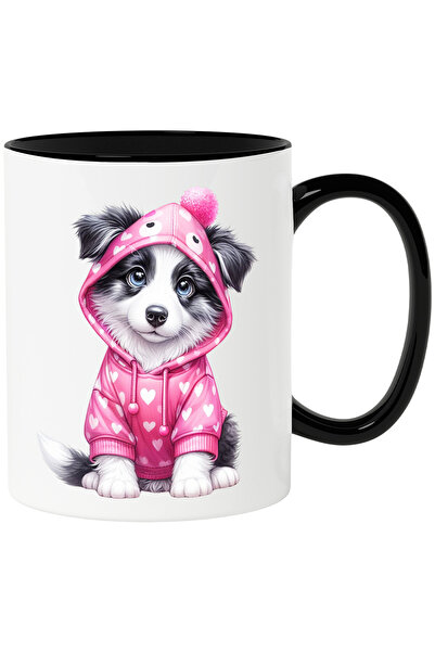 StoryGift Romania Cana cu un catel cuminte care poarta un hanorac cu inimioar...