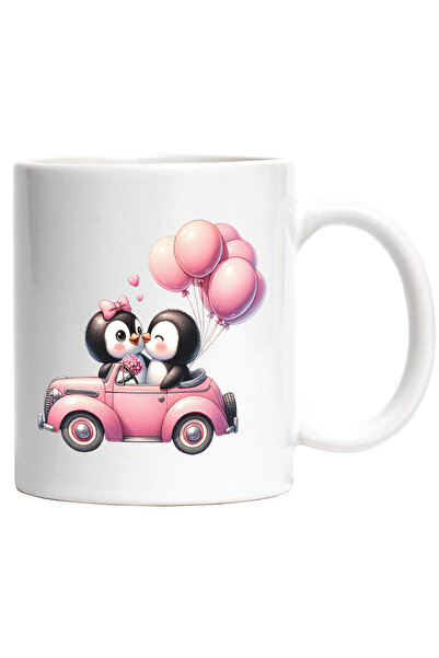 StoryGift Romania Cana cu 2 pinguini care se plimba cu masina | ilustratie | ...