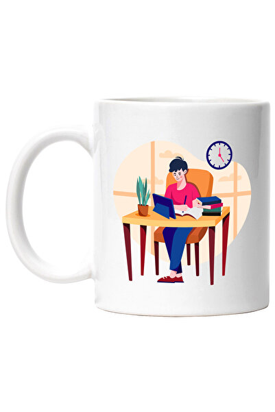 StoryGift Romania Cana Cu Birou, Tableta, Carti, Cer, Multicolor 330 ml, Cera...
