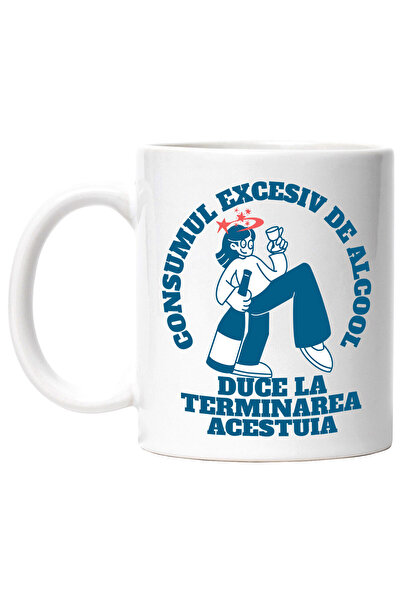 StoryGift Romania Cana cu Fata Cu Pahar Vin Stelute Colorate Sticla De Alcool...