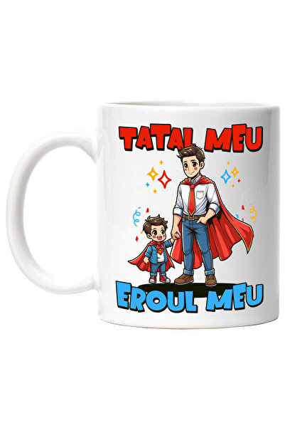 StoryGift Romania Cana cu Barbat Costum Super erou Copii Fiu Text Super tata ...