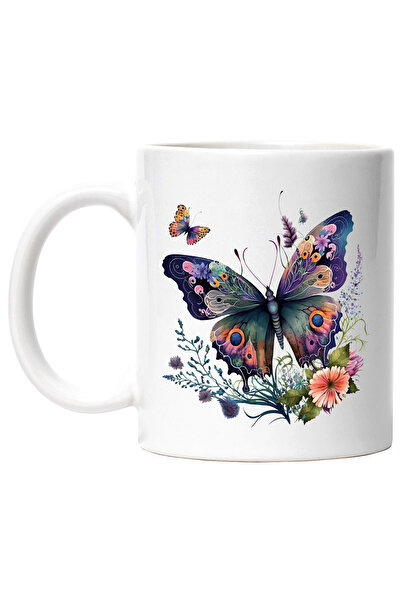 StoryGift Romania Cana cu un fluture cu aripi decorate cu floricele | diverse...