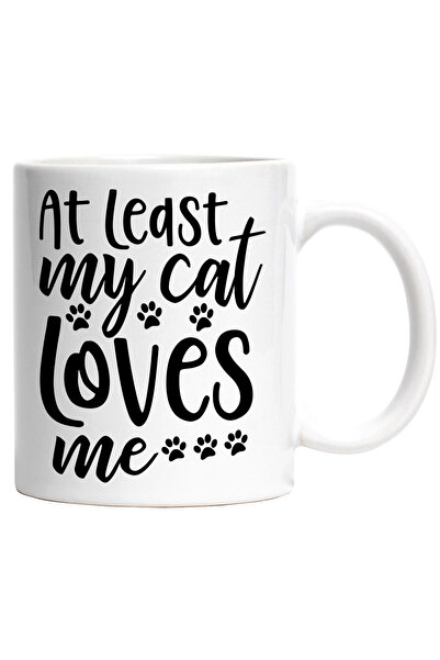 StoryGift Romania Cana cu textul "At least my cat loves me" - cel putin pisic...