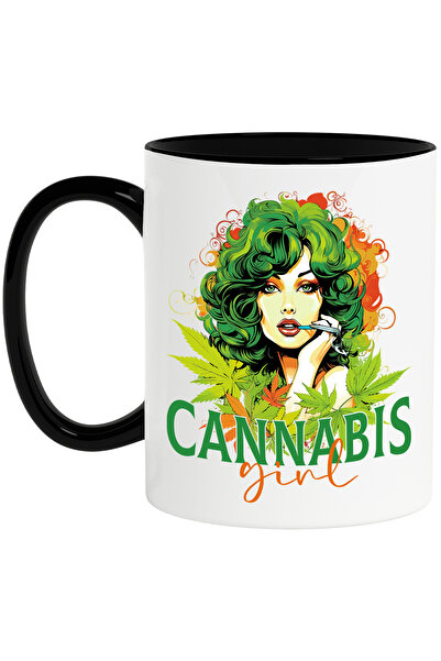 StoryGift Romania Cana cu mesajul "Cannabis girl", stilul hippie, cultura, il...
