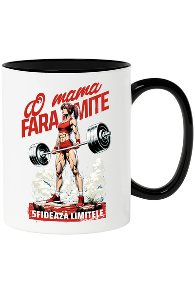 StoryGift Romania Cana Mama fara limite ridicand greutate gym, 330ml, Ceramic...