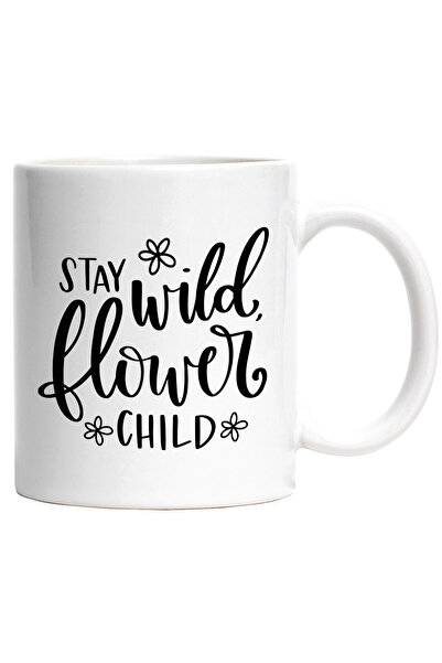 StoryGift Romania Cana Cu Text in Engleza Stay Wild Flower Child, Flori, Copi...