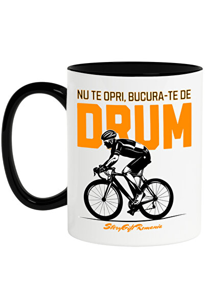 StoryGift Romania Cana Nu te opri bucura-te de drum om pe bicicleta, 330ml, C...
