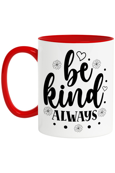StoryGift Romania Cana cu inimioare si floricele cu textul "Be kind. Always" ...