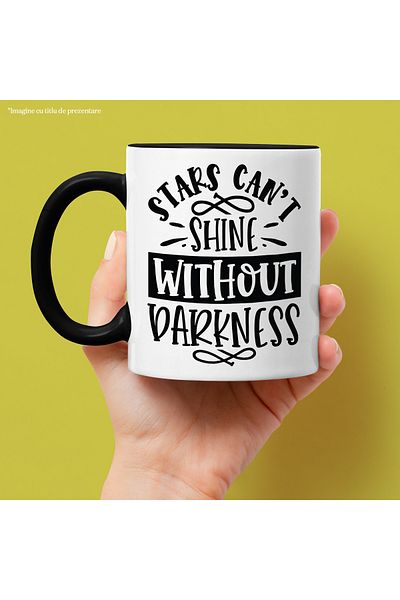 StoryGift Romania Mug with the text "Stars cannot shine without darkness" - obstacles that give, With ,STG