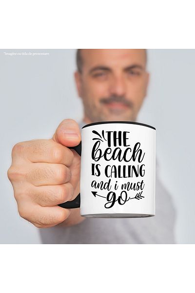 StoryGift Romania Mug with the message "The beach is calling and I must go", With ,STG