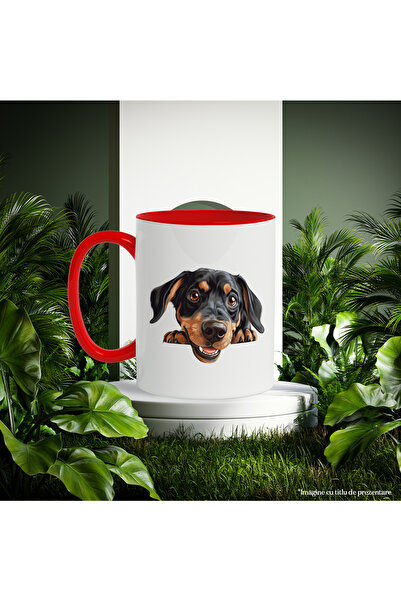 StoryGift Romania Mug with a cheerful puppy waiting to play with its owner | illustration | ice, With ,STG.