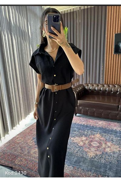 7FİL Rochie cămașă cu curea pentru femei Valeur