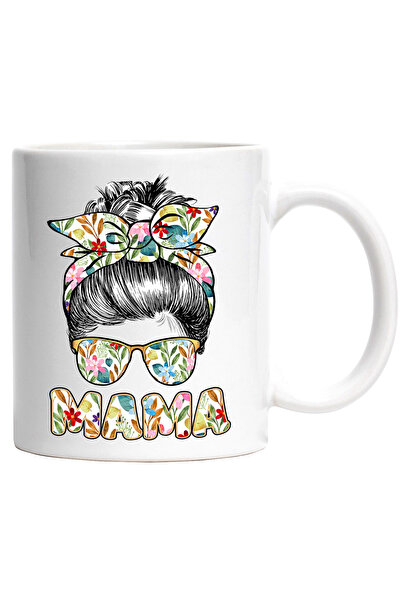 StoryGift Romania Cana cu mesajul "Mama", ilustratie, mama, flori, parul prin...