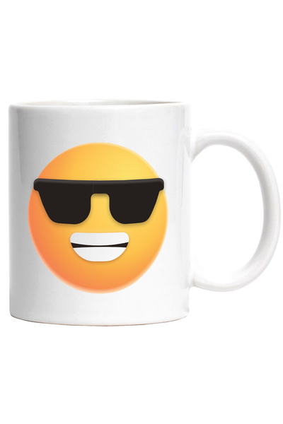 StoryGift Romania Cana Cu Ochelari De Soare, Zambet, Emoticon, Emoji, Multico...