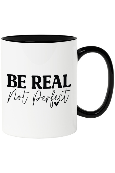 StoryGift Romania Cana cu inimioara si textul "Be real, not perfect" - fii re...