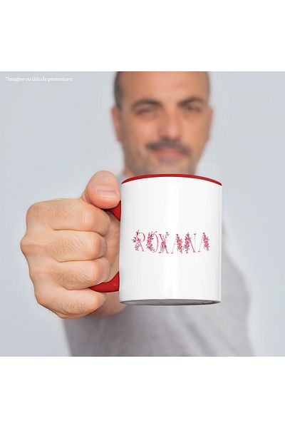 StoryGift Romania Mug With Name Roxana, Floral, Colorful, Creative, Beautiful, Unique, 330ml, Ceramic, With,STG