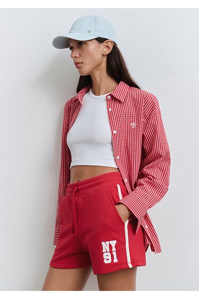 Mavi Ny91 bedruckte rote Shorts 1410198-80638