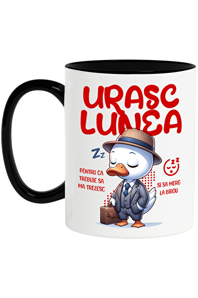 StoryGift Romania Cana cu Rata Haioasa Alba cu Costum Elegant Palarie Serviet...