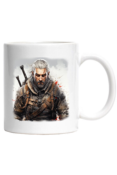 StoryGift Romania Cana Cu The Witcher, Fantasy, Geralt Din Rivia, Serie De Carti, Multicolor 330 m, Cu Maner Alb