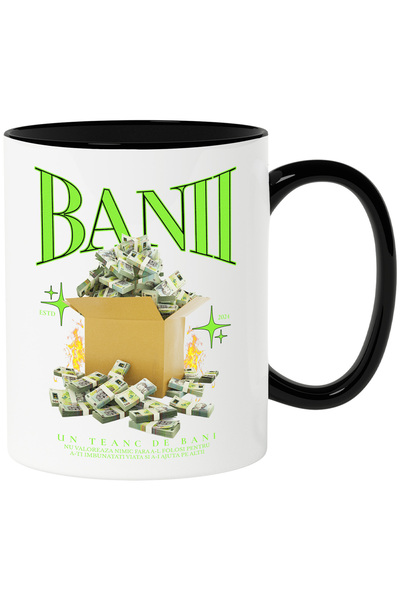 StoryGift Romania Cana Un tean de bani Romanesti - 500 RON, 330ml, Ceramica c...