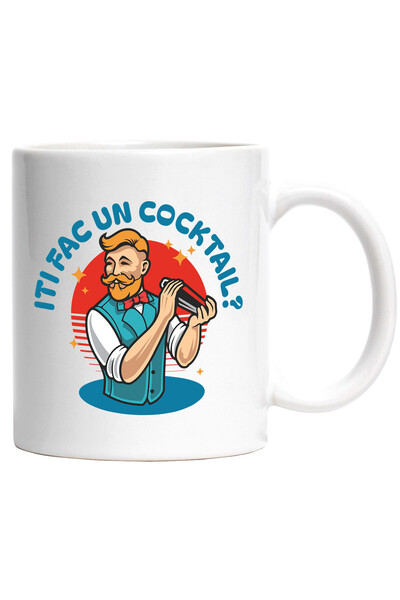 StoryGift Romania Cana cu Barman Cu Vesta Si Mustata Blonda, Text Iti fac Un ...